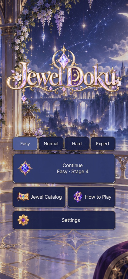 JewelDoku — Main menu