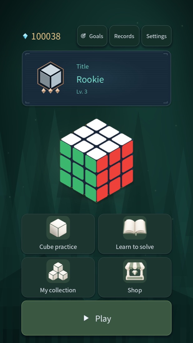 FlickCube — Main menu